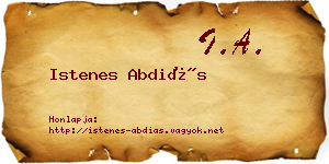 Istenes Abdiás névjegykártya